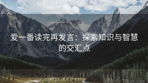 爱一番读完再发言：探索知识与智慧的交汇点