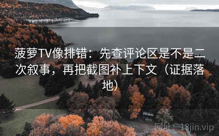菠萝TV像排错:先查评论区是不是二次叙事,再把截图补上下文(证据落地) 菠萝TV像排错:先查评论区是不是二次叙事,再把截图补上下文(证据落地)