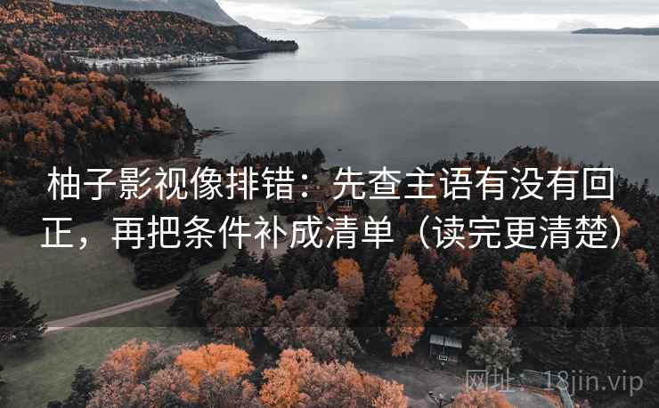 柚子影视像排错:先查主语有没有回正,再把条件补成清单(读完更清楚) 柚子影视像排错:先查主语有没有回正,再把条件补成清单(读完更清楚)